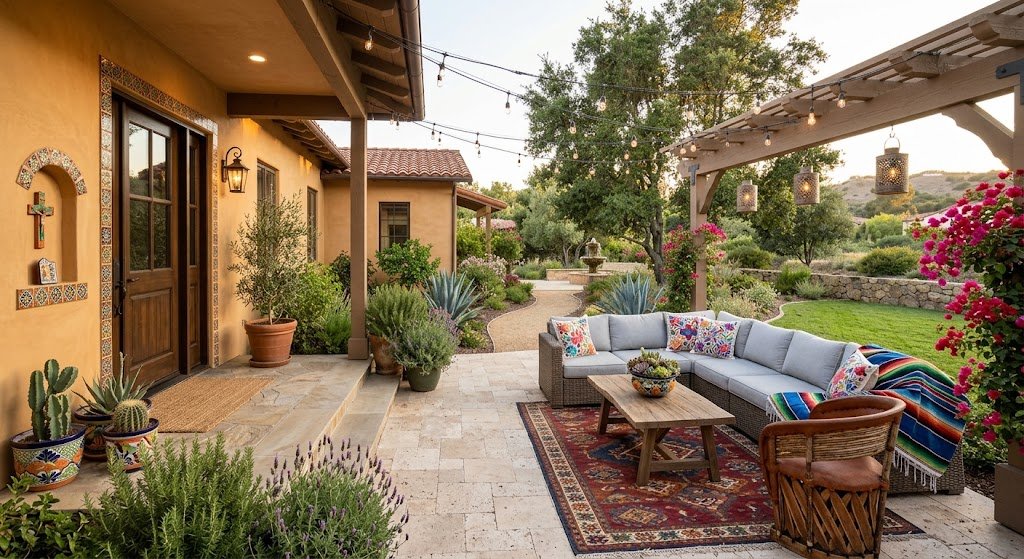 Greet guests with a statement wooden door or a bold painted accent.